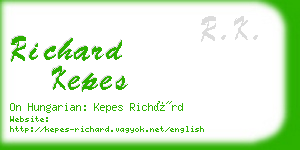 richard kepes business card